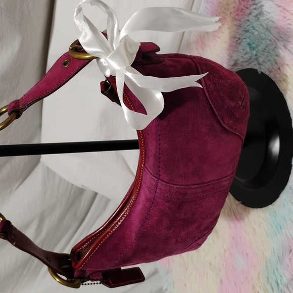 Coach Y2K Vintage Soho Suede Maroon/Burgundy Mini Bag - Picture 4 of 13